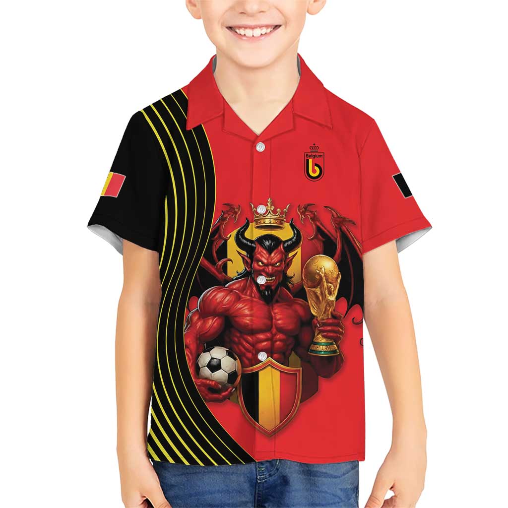 Custom World Football 2026 Belgium Hawaiian Shirt Red Devils Go Champions - Wonder Print Shop