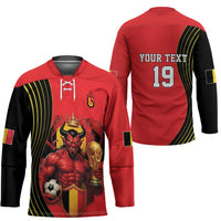 Custom World Football 2026 Belgium Hockey Jersey Red Devils Go Champions - Wonder Print Shop