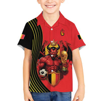 Custom World Football 2026 Belgium Kid Hawaiian Shirt Red Devils Go Champions - Wonder Print Shop