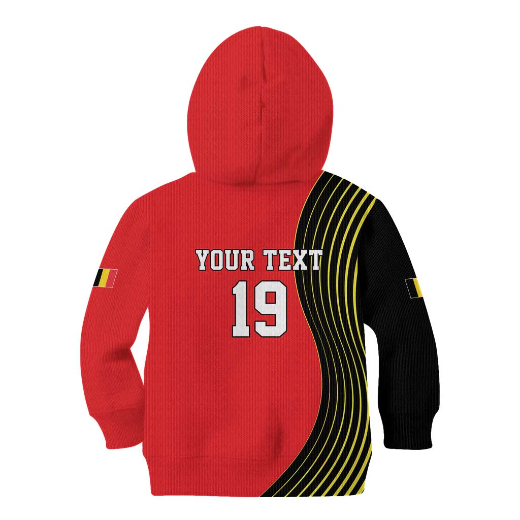 Custom World Football 2026 Belgium Kid Hoodie Red Devils Go Champions - Wonder Print Shop