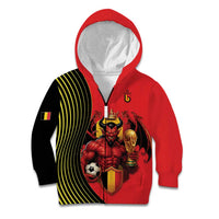 Custom World Football 2026 Belgium Kid Hoodie Red Devils Go Champions - Wonder Print Shop
