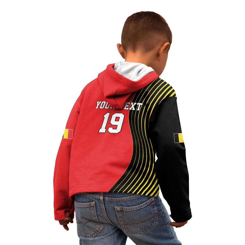 Custom World Football 2026 Belgium Kid Hoodie Red Devils Go Champions - Wonder Print Shop