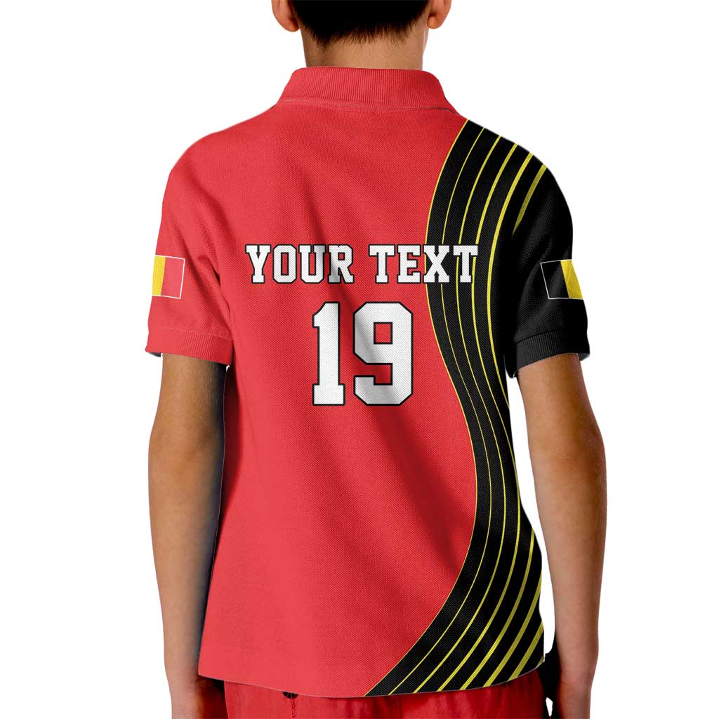 Custom World Football 2026 Belgium Kid Polo Shirt Red Devils Go Champions - Wonder Print Shop