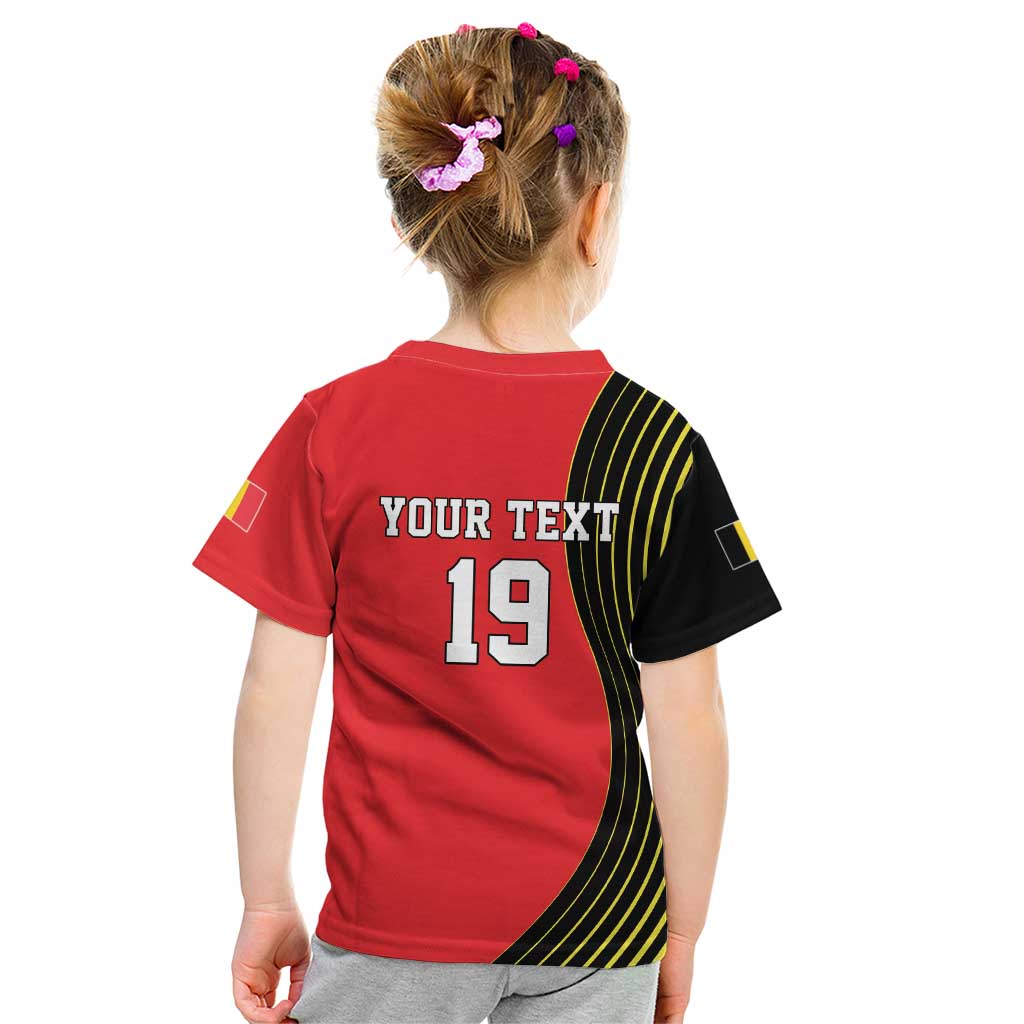 Custom World Football 2026 Belgium Kid T Shirt Red Devils Go Champions - Wonder Print Shop