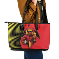 World Football 2026 Belgium Leather Tote Bag Red Devils Go Champions - Wonder Print Shop