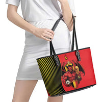 World Football 2026 Belgium Leather Tote Bag Red Devils Go Champions - Wonder Print Shop