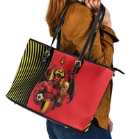 World Football 2026 Belgium Leather Tote Bag Red Devils Go Champions - Wonder Print Shop