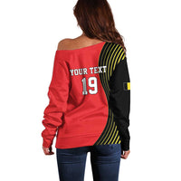 Custom World Football 2026 Belgium Off Shoulder Sweater Red Devils Go Champions - Wonder Print Shop