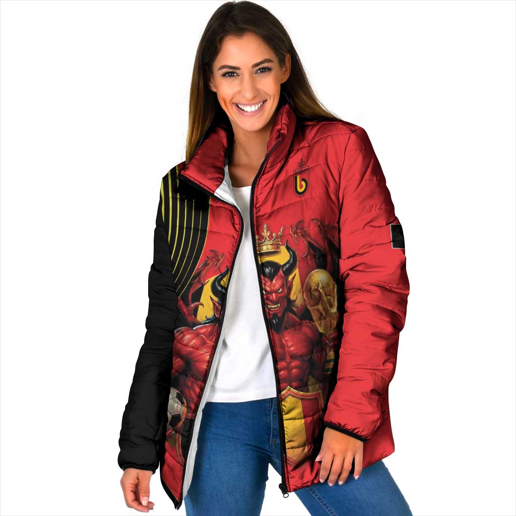 Custom World Football 2026 Belgium Padded Jacket Red Devils Go Champions - Wonder Print Shop