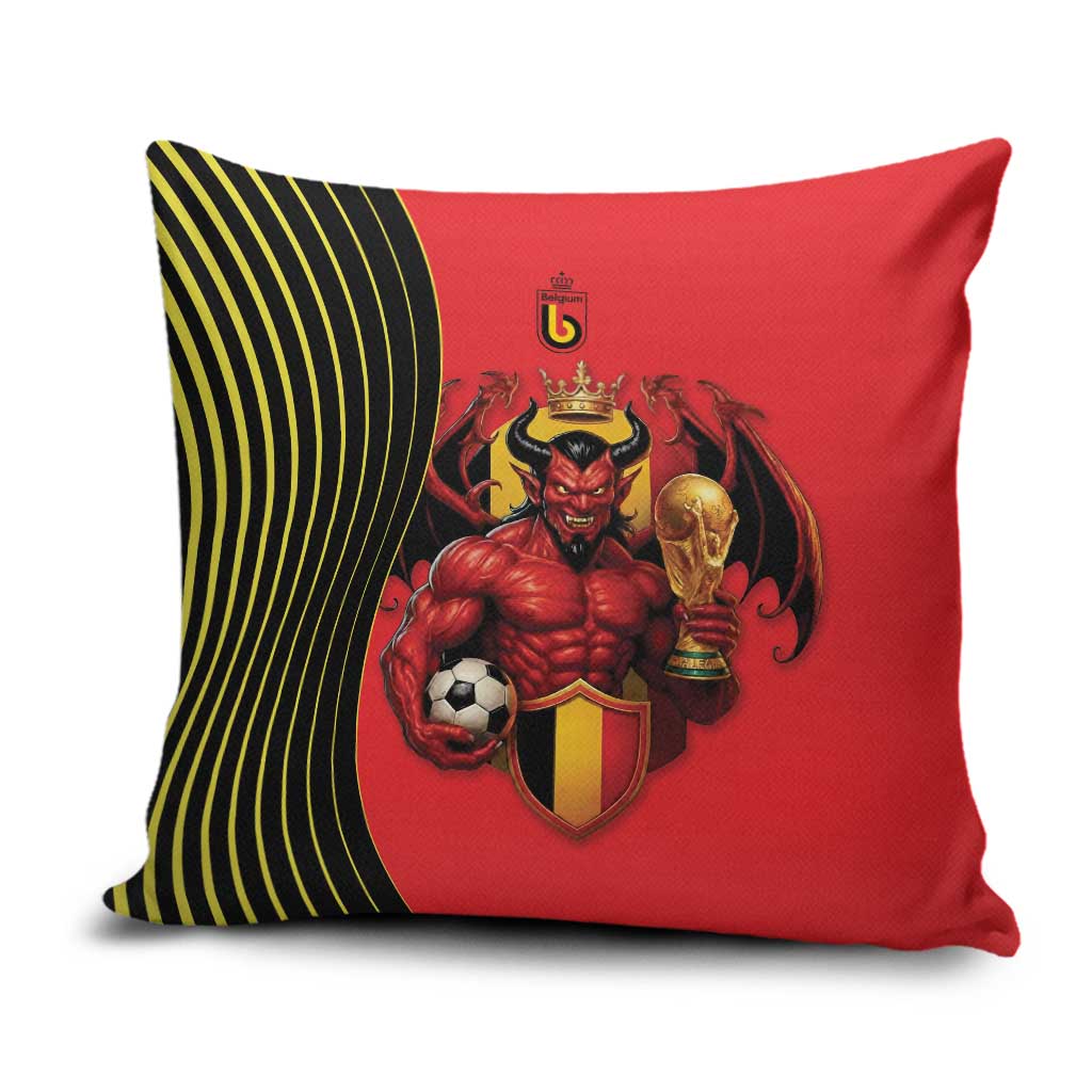 World Football 2026 Belgium Pillow Cover Red Devils Go Champions - Wonder Print Shop