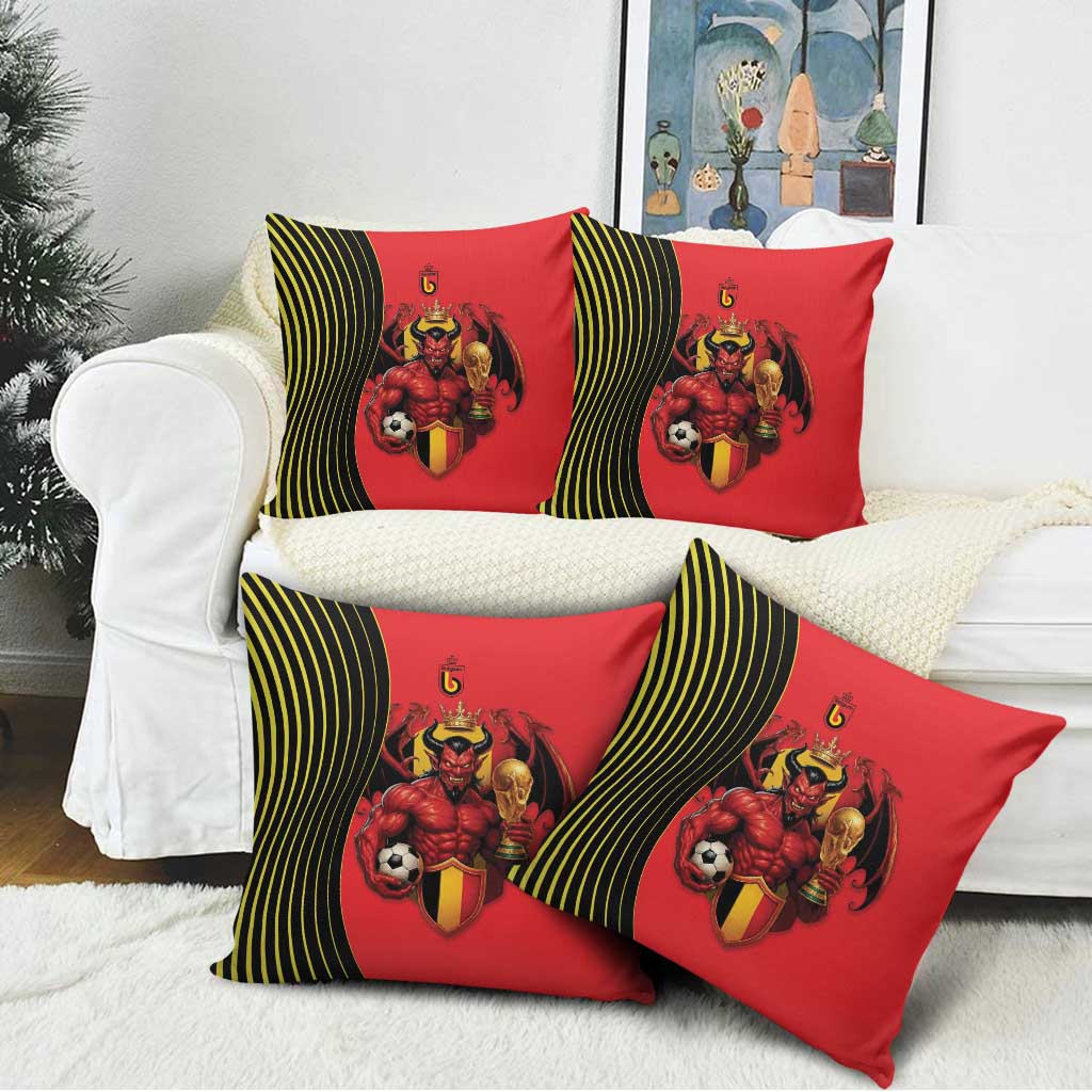 World Football 2026 Belgium Pillow Cover Red Devils Go Champions - Wonder Print Shop