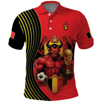 Custom World Football 2026 Belgium Polo Shirt Red Devils Go Champions - Wonder Print Shop