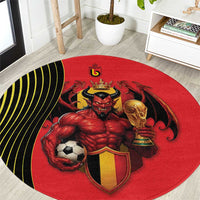 World Football 2026 Belgium Round Carpet Red Devils Go Champions - Wonder Print Shop