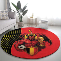 World Football 2026 Belgium Round Carpet Red Devils Go Champions - Wonder Print Shop