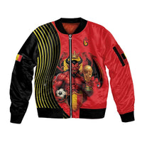 Custom World Football 2026 Belgium Sleeve Zip Bomber Jacket Red Devils Go Champions - Wonder Print Shop