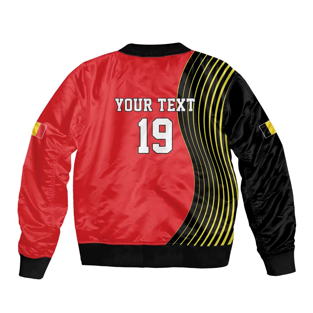 Custom World Football 2026 Belgium Sleeve Zip Bomber Jacket Red Devils Go Champions - Wonder Print Shop