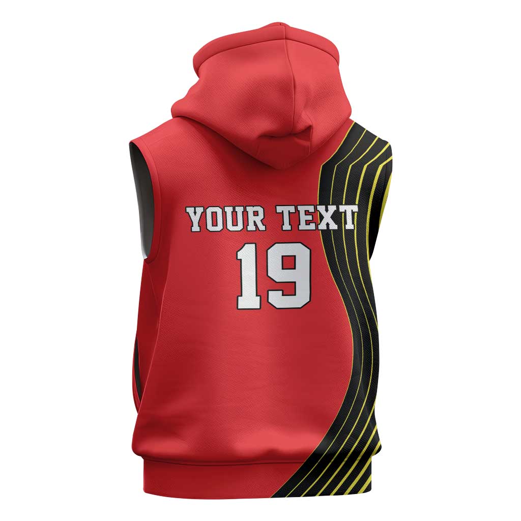 Custom World Football 2026 Belgium Sleeveless Hoodie Red Devils Go Champions - Wonder Print Shop