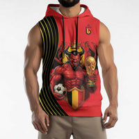 Custom World Football 2026 Belgium Sleeveless Hoodie Red Devils Go Champions - Wonder Print Shop
