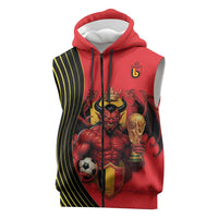 Custom World Football 2026 Belgium Sleeveless Zip Hoodie Red Devils Go Champions - Wonder Print Shop