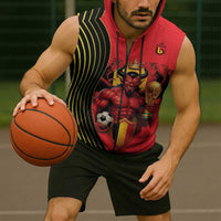 Custom World Football 2026 Belgium Sleeveless Zip Hoodie Red Devils Go Champions - Wonder Print Shop