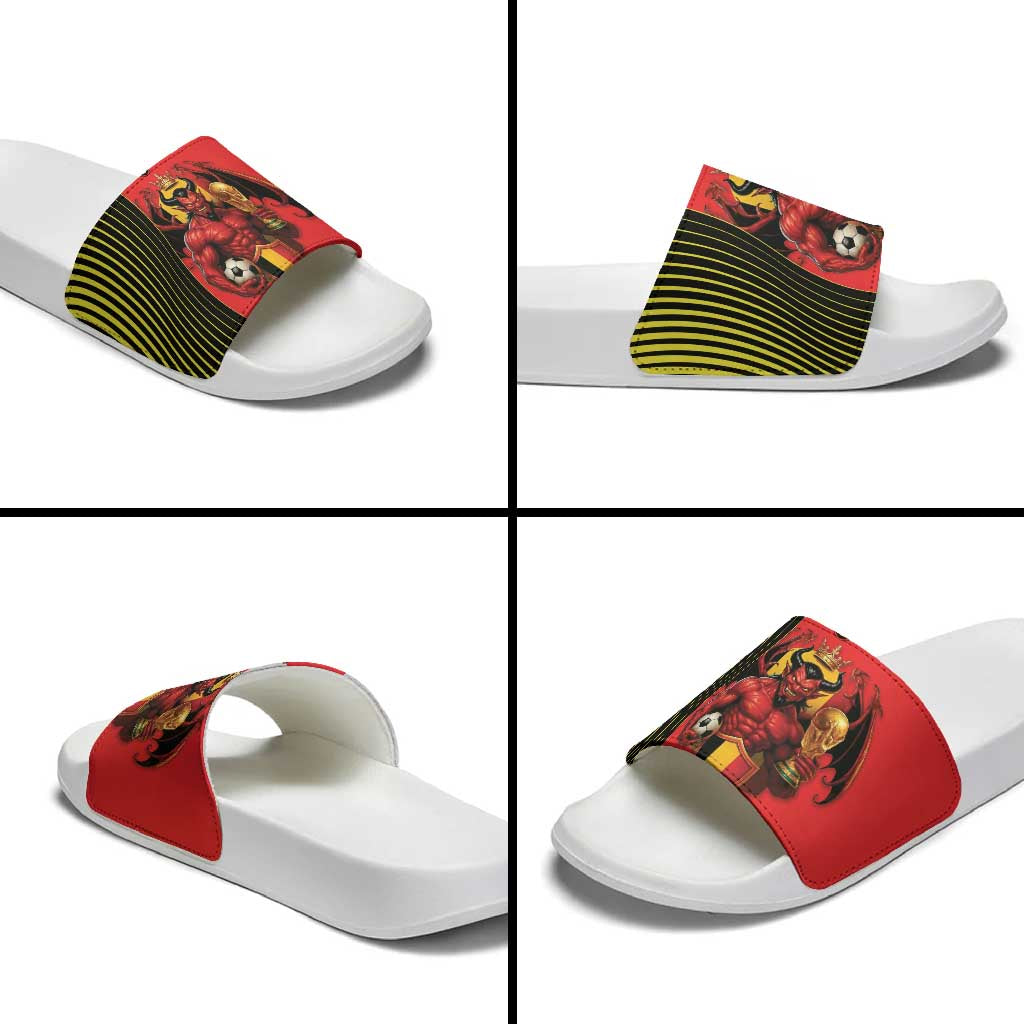 World Football 2026 Belgium Slide Sandals Red Devils Go Champions - Wonder Print Shop