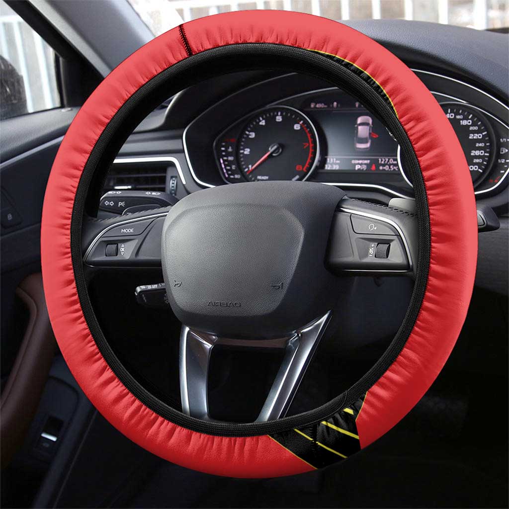 World Football 2026 Belgium Steering Wheel Cover Red Devils Go Champions - Wonder Print Shop