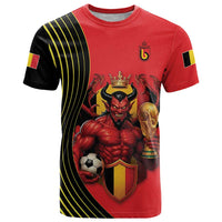 Custom World Football 2026 Belgium T Shirt Red Devils Go Champions - Wonder Print Shop
