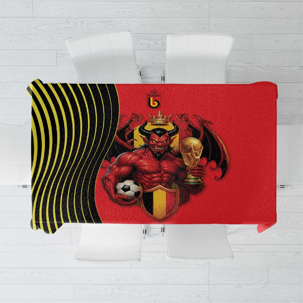 World Football 2026 Belgium Tablecloth Red Devils Go Champions - Wonder Print Shop