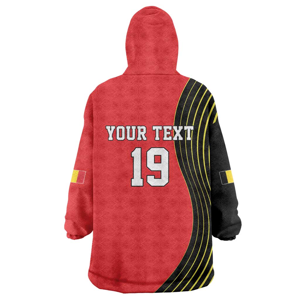 Custom World Football 2026 Belgium Wearable Blanket Hoodie Red Devils Go Champions - Wonder Print Shop