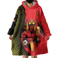 Custom World Football 2026 Belgium Wearable Blanket Hoodie Red Devils Go Champions - Wonder Print Shop