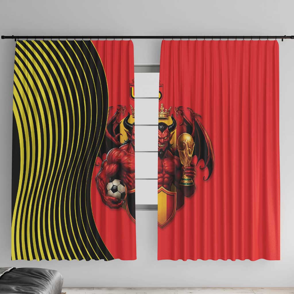 World Football 2026 Belgium Window Curtain Red Devils Go Champions - Wonder Print Shop