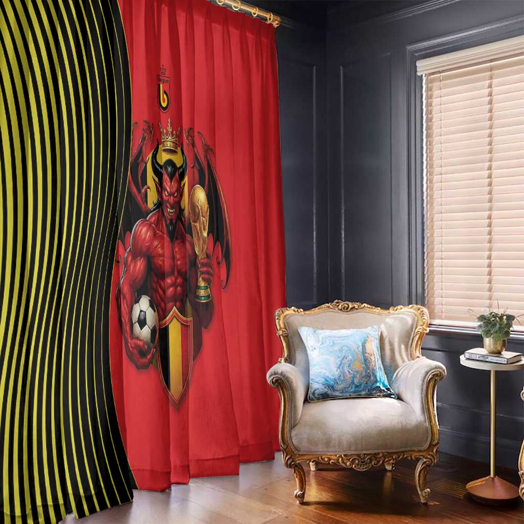 World Football 2026 Belgium Window Curtain Red Devils Go Champions - Wonder Print Shop