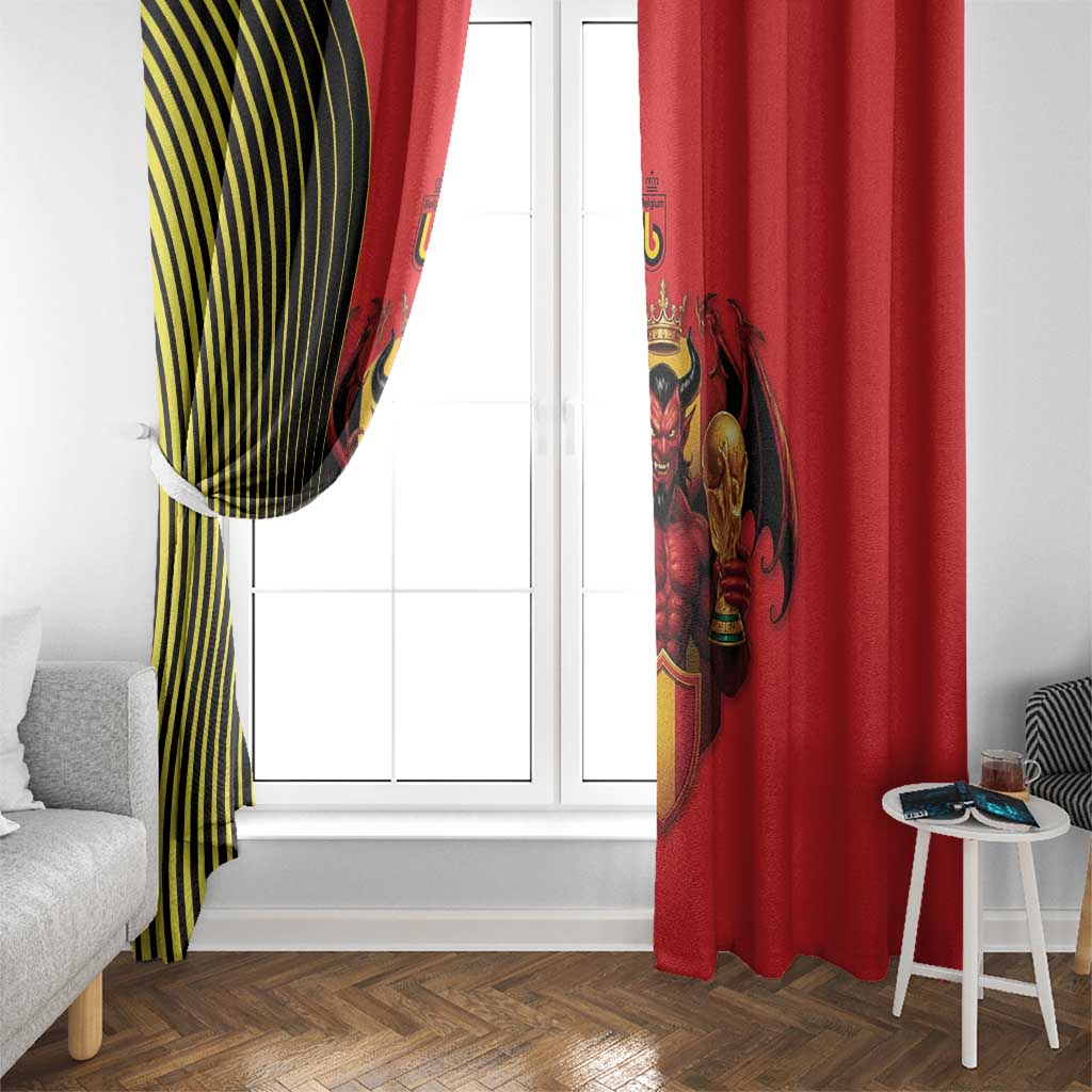 World Football 2026 Belgium Window Curtain Red Devils Go Champions - Wonder Print Shop