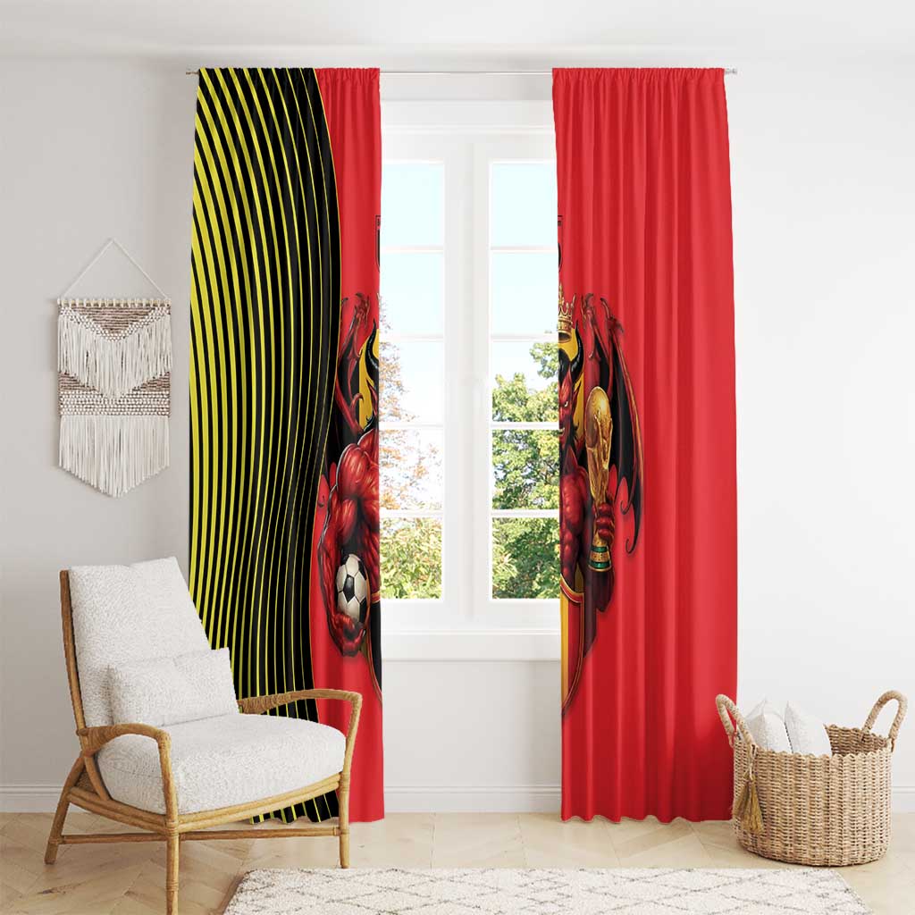 World Football 2026 Belgium Window Curtain Red Devils Go Champions - Wonder Print Shop