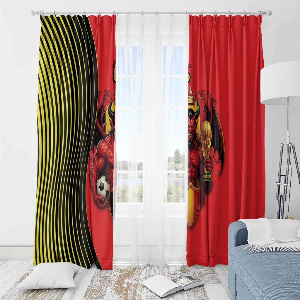 World Football 2026 Belgium Window Curtain Red Devils Go Champions - Wonder Print Shop