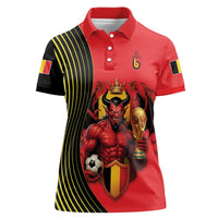Custom World Football 2026 Belgium Women Polo Shirt Red Devils Go Champions - Wonder Print Shop