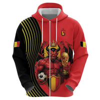 Custom World Football 2026 Belgium Zip Hoodie Red Devils Go Champions - Wonder Print Shop