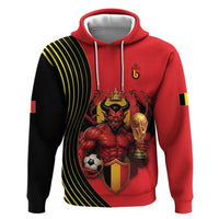 Custom World Football 2026 Belgium Zip Hoodie Red Devils Go Champions - Wonder Print Shop