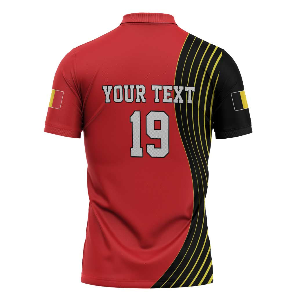 Custom World Football 2026 Belgium Zipper Polo Shirt Red Devils Go Champions - Wonder Print Shop