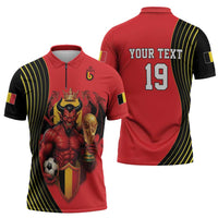 Custom World Football 2026 Belgium Zipper Polo Shirt Red Devils Go Champions - Wonder Print Shop