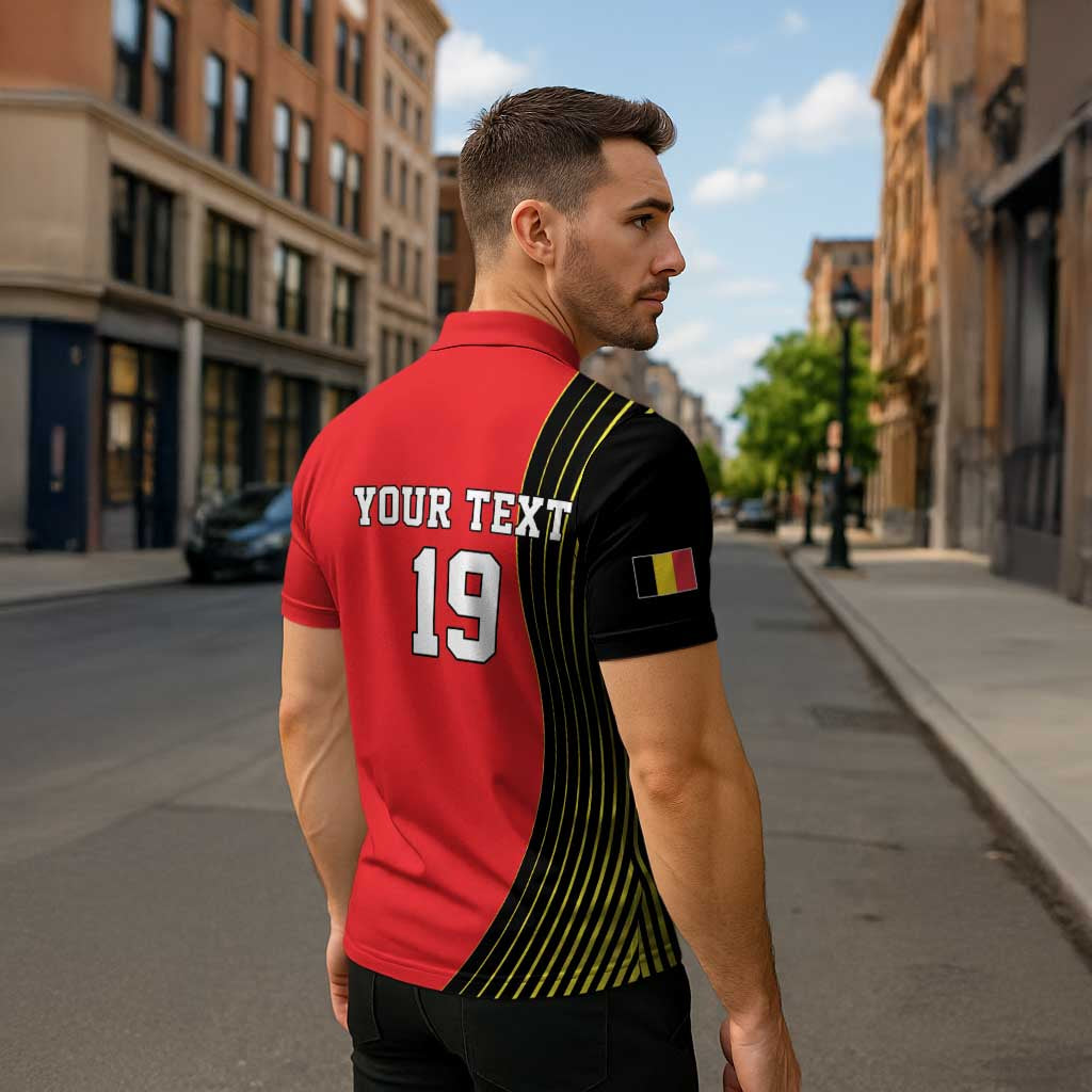 Custom World Football 2026 Belgium Zipper Polo Shirt Red Devils Go Champions - Wonder Print Shop