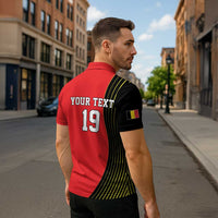 Custom World Football 2026 Belgium Zipper Polo Shirt Red Devils Go Champions - Wonder Print Shop