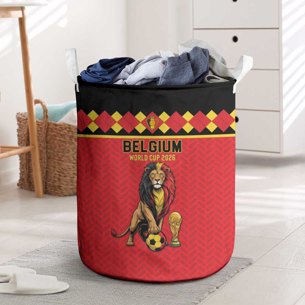 World Football 2026 Belgium Laundry Basket Belgian Lion Go Champions - Wonder Print Shop