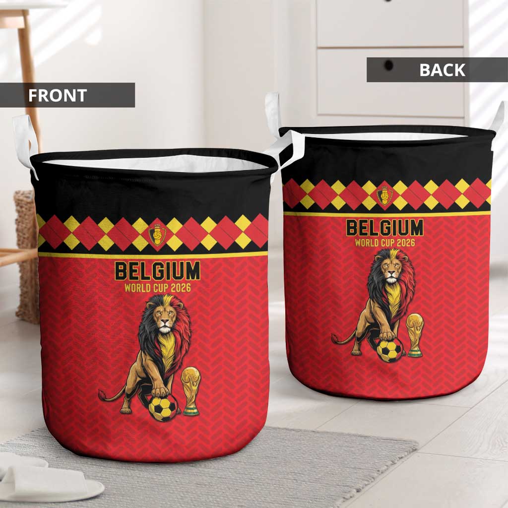 World Football 2026 Belgium Laundry Basket Belgian Lion Go Champions - Wonder Print Shop