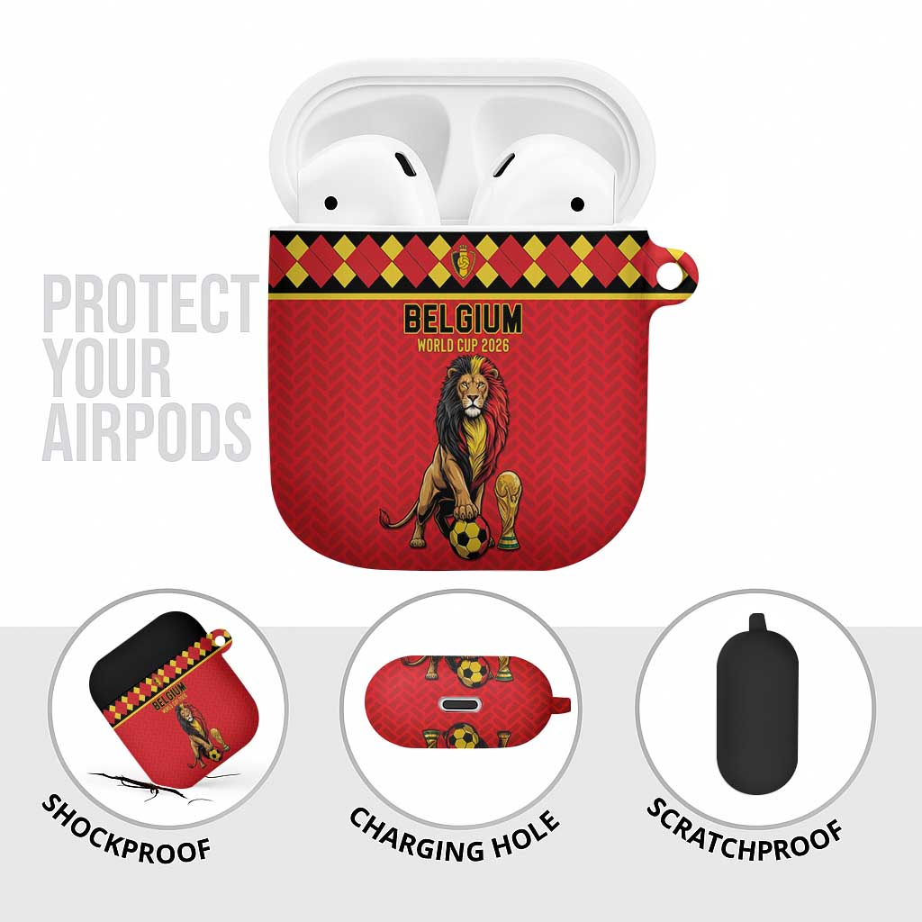 World Football 2026 Belgium AirPods Case Belgian Lion Go Champions - Wonder Print Shop