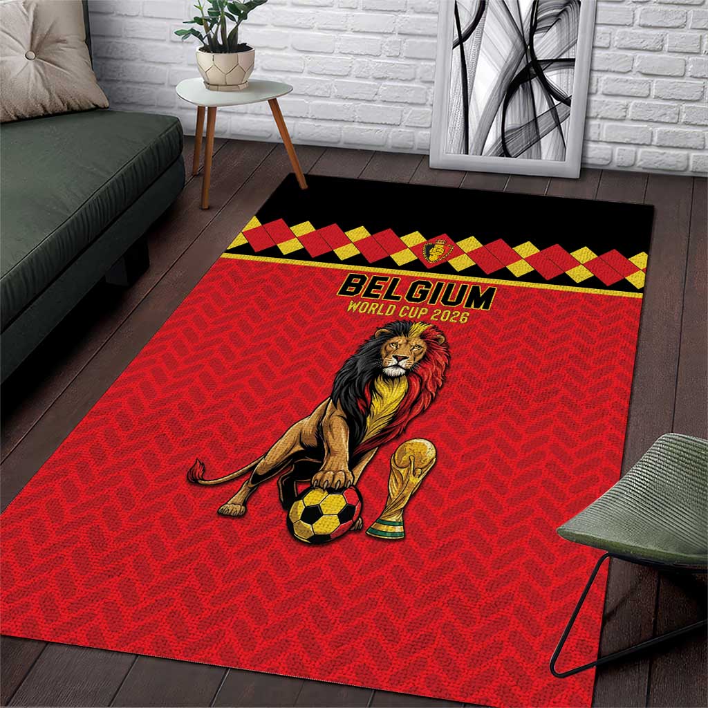 World Football 2026 Belgium Area Rug Belgian Lion Go Champions - Wonder Print Shop