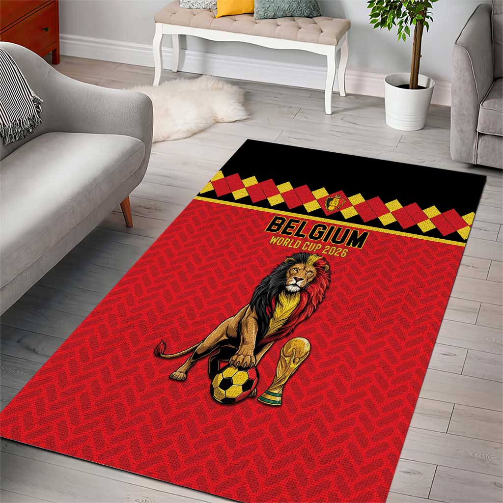 World Football 2026 Belgium Area Rug Belgian Lion Go Champions - Wonder Print Shop