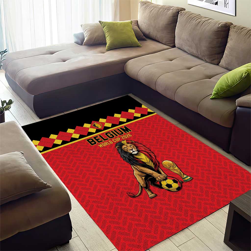 World Football 2026 Belgium Area Rug Belgian Lion Go Champions - Wonder Print Shop