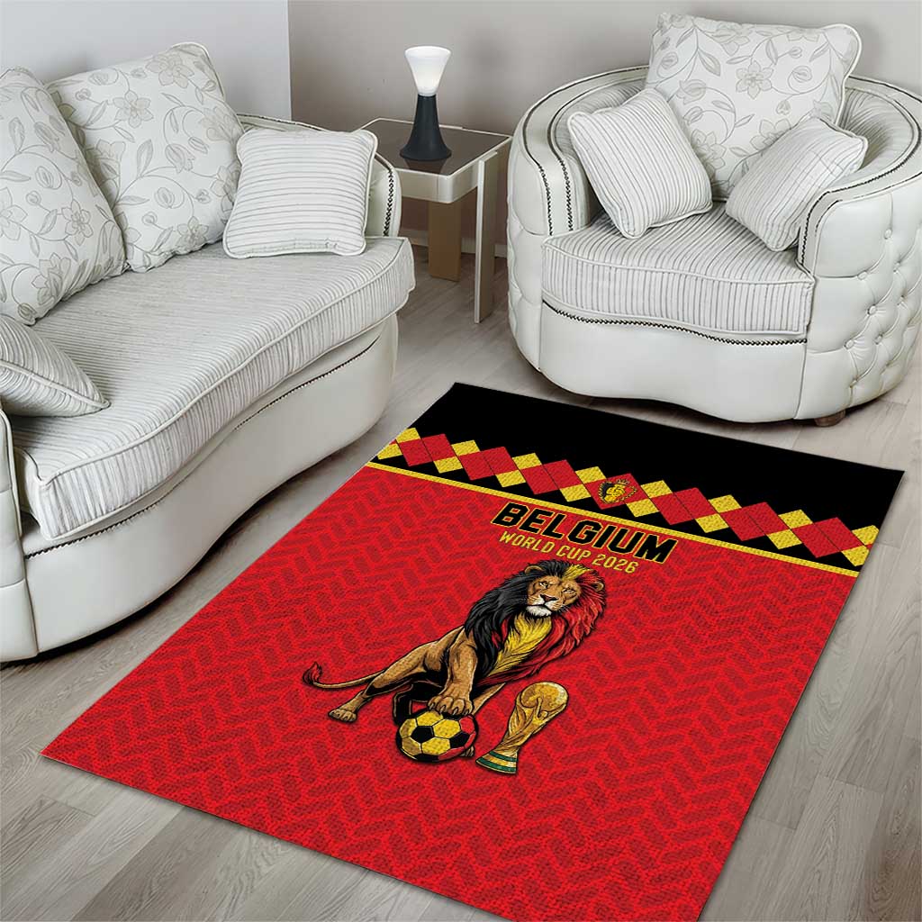 World Football 2026 Belgium Area Rug Belgian Lion Go Champions - Wonder Print Shop