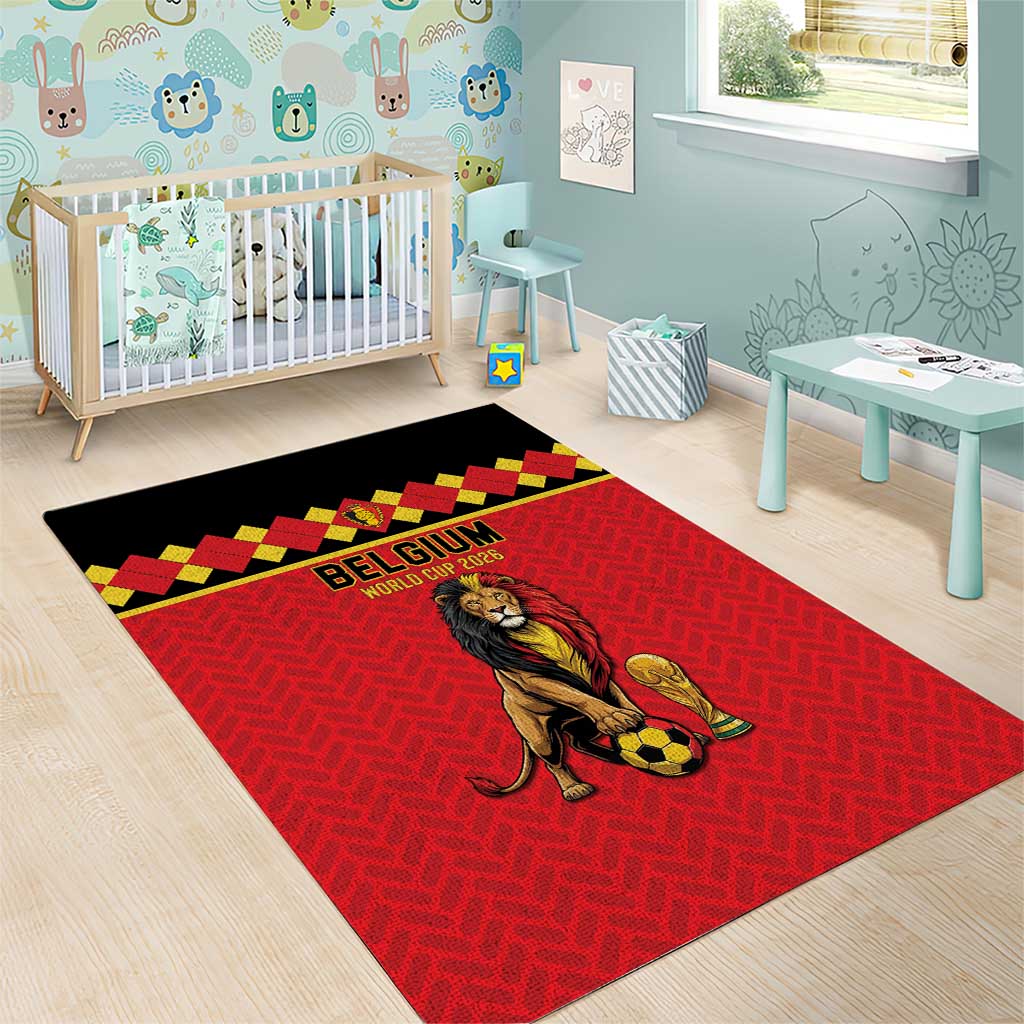 World Football 2026 Belgium Area Rug Belgian Lion Go Champions - Wonder Print Shop